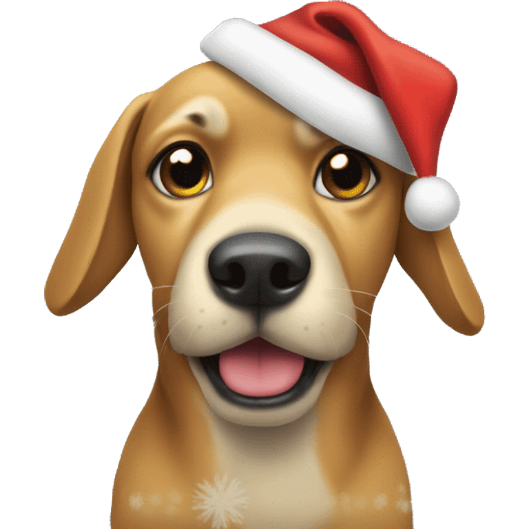 dog wearing santa hat emoji