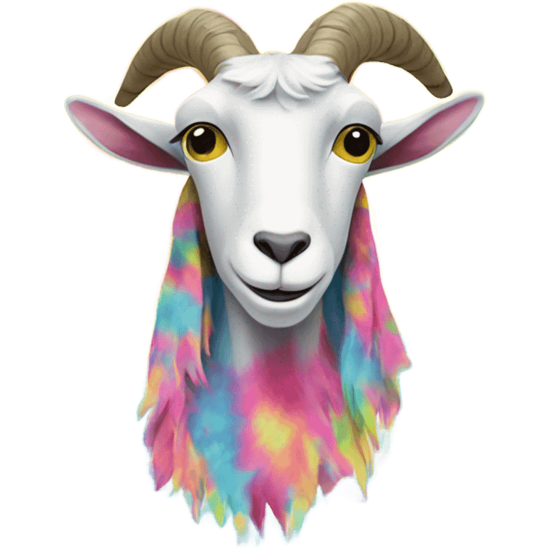 Tie dye goat emoji