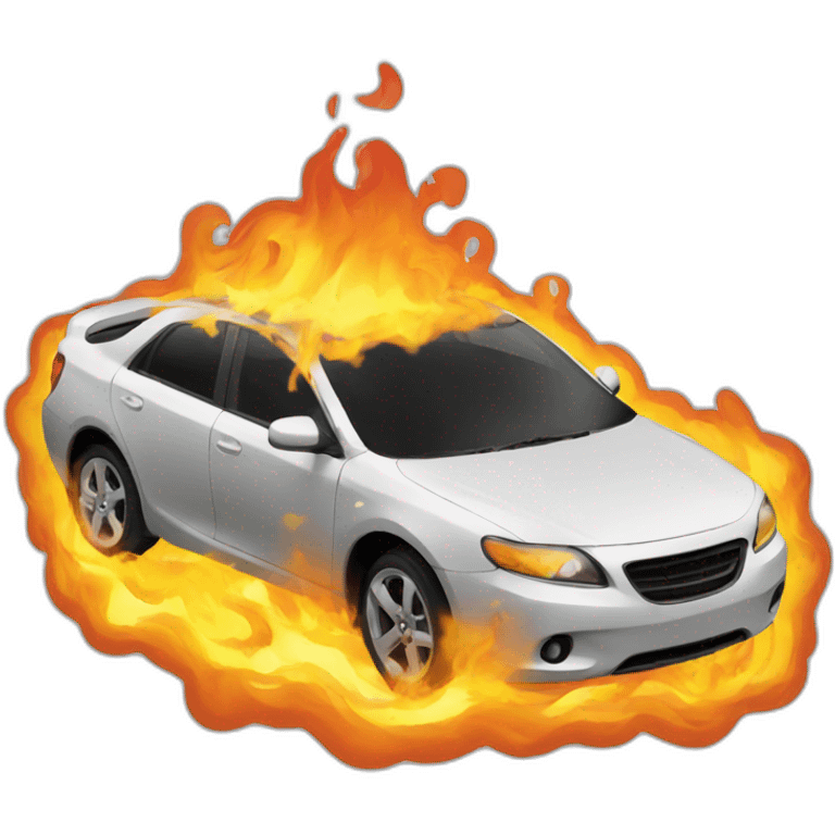 Car on fire emoji