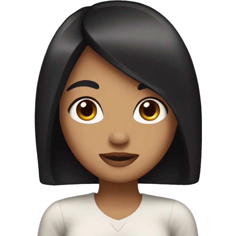 Girl with black straight hair emoji