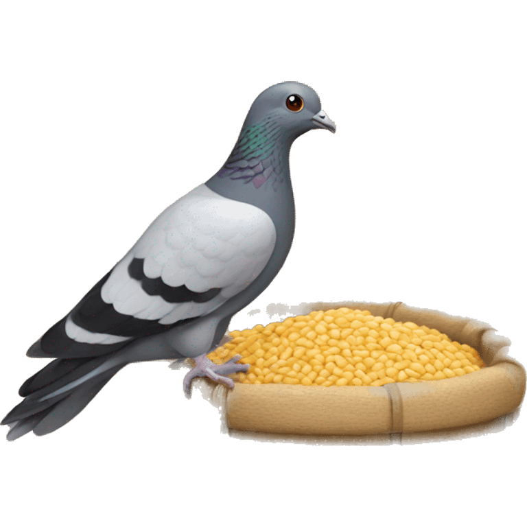 Pigeon picking grains  emoji