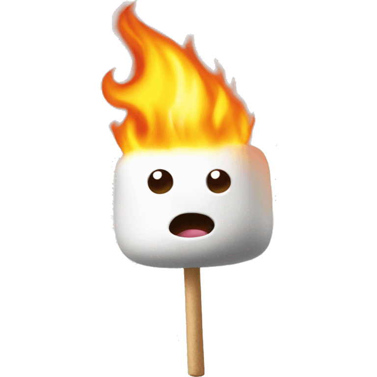 Marshmallow on fire on stick emoji