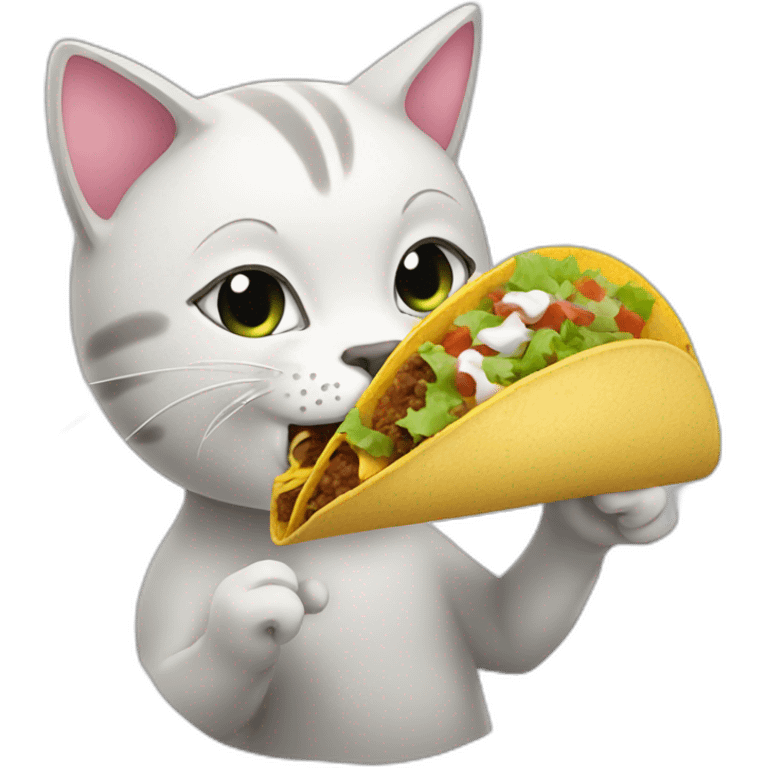 cat eating taco emoji