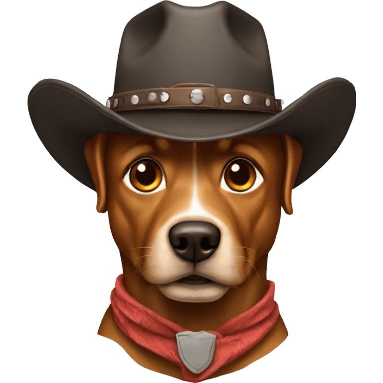 Man I'm a cowboy hat with a dog emoji