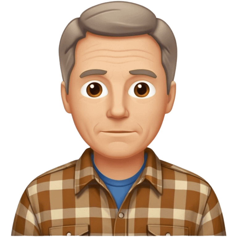 middle aged white man with dark brown van dyke, wearing a plaid shirt emoji