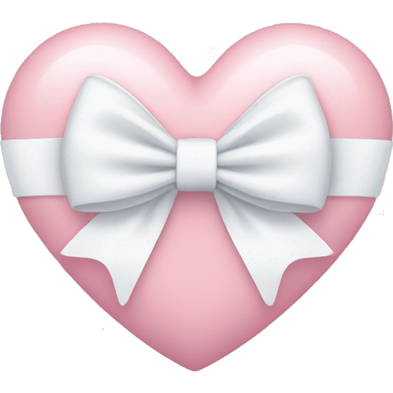 Pastel pink heart with white bow emoji