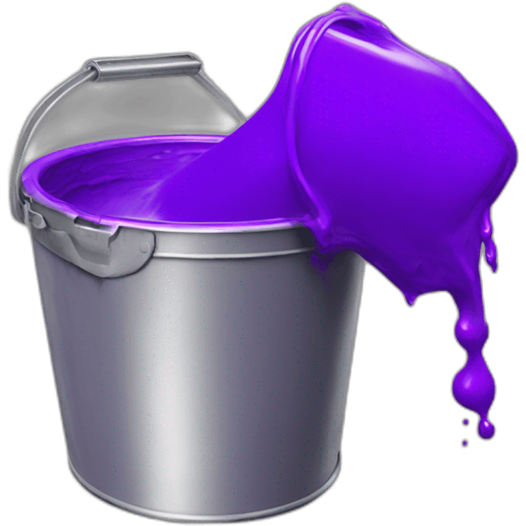 Fill tool Metal bucket tipping pouring purple paint emoji