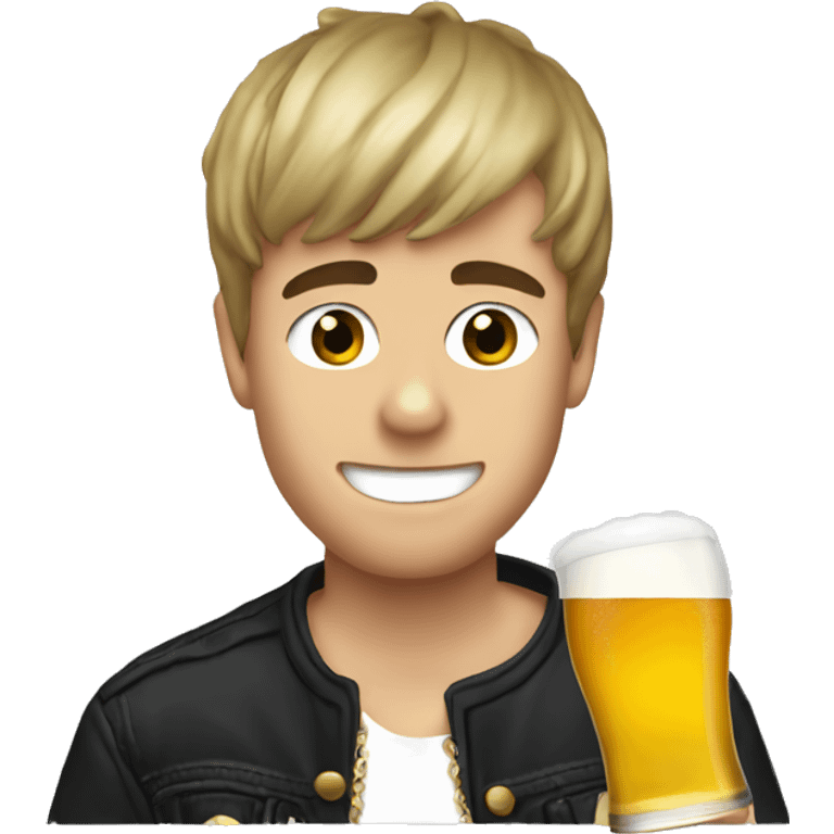 justin bieber drinking a bier emoji