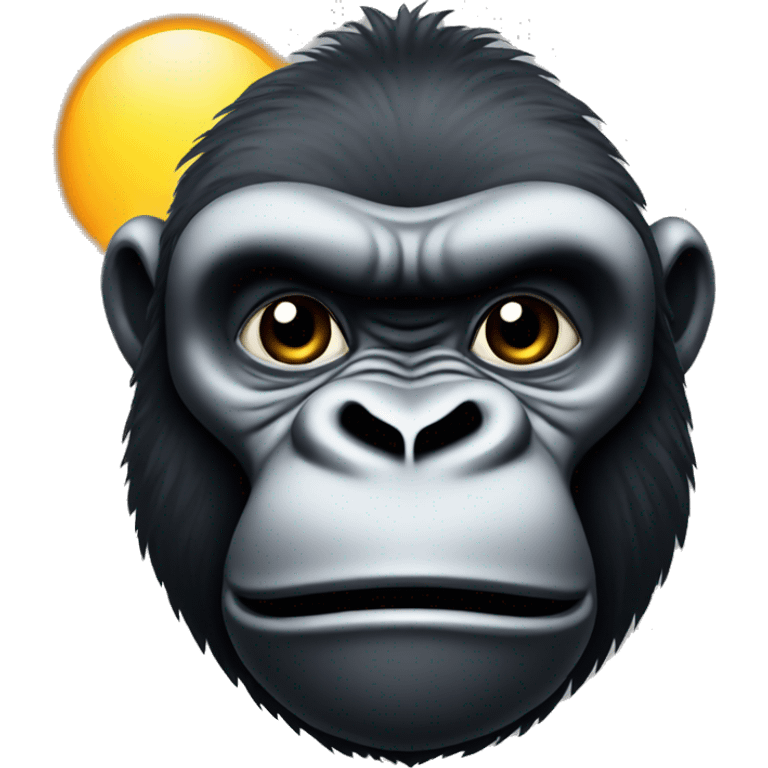 Gorilla in front of a Sun  emoji