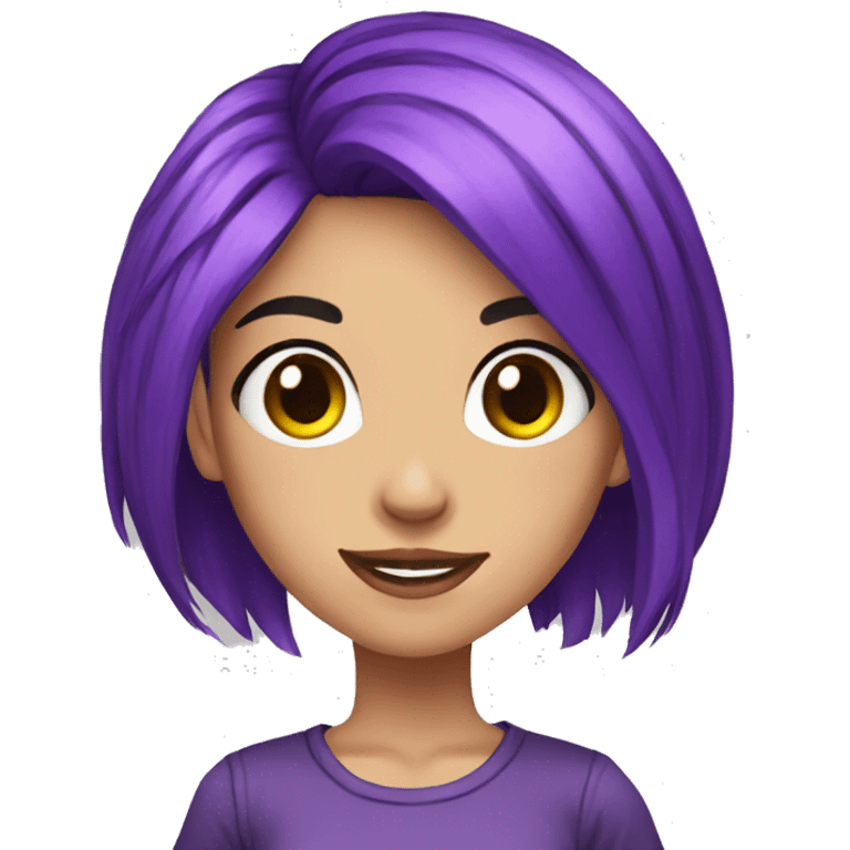 gamer girl purple hair piercings emoji