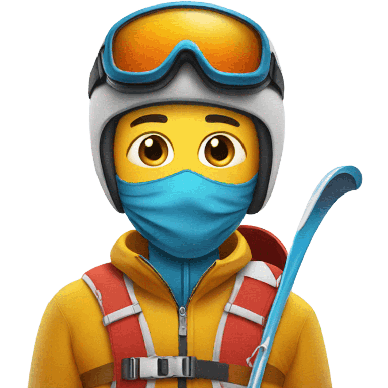 Skier with a thermometer in his mouth emoji