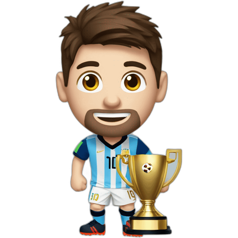 messi con la copa del mundo emoji