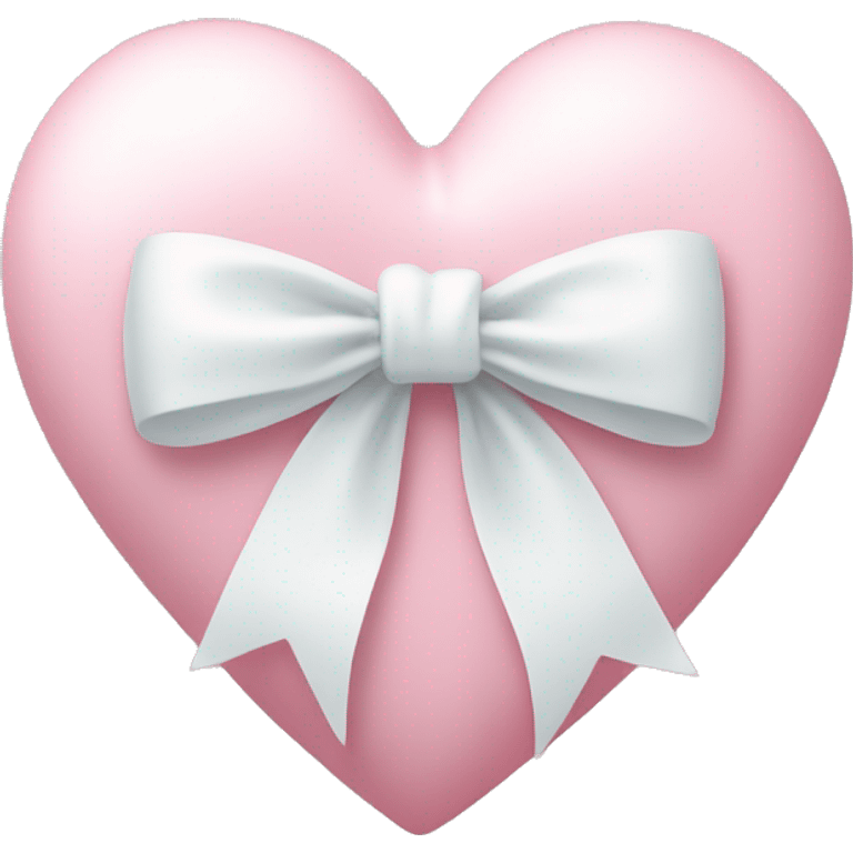 Pastel pink heart with white bow emoji