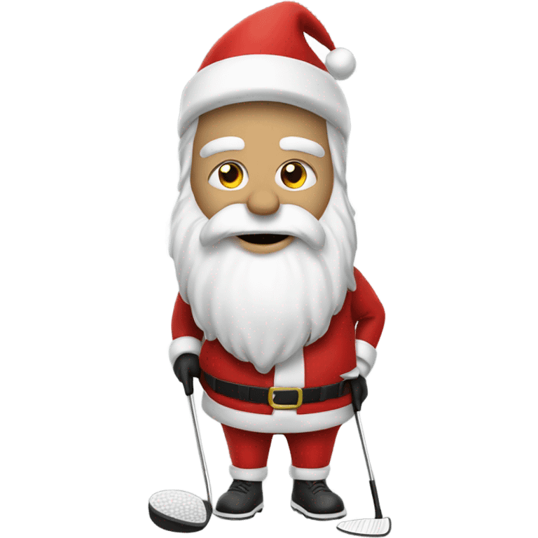 Santa golfing emoji