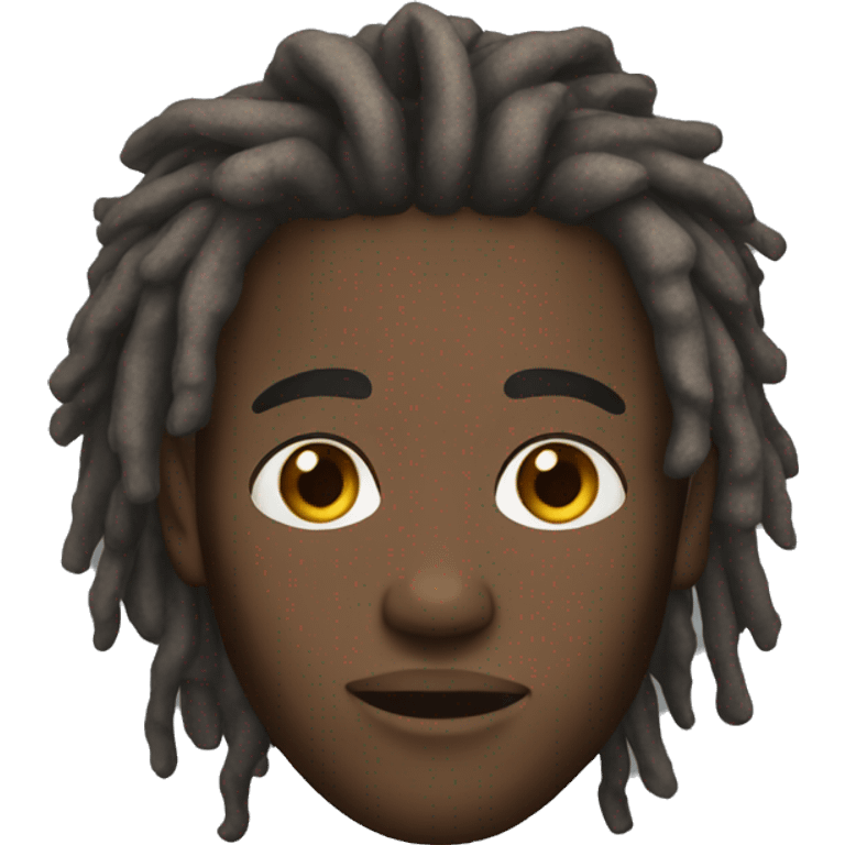 Black guy with short dreadlocks and brown eyes emoji