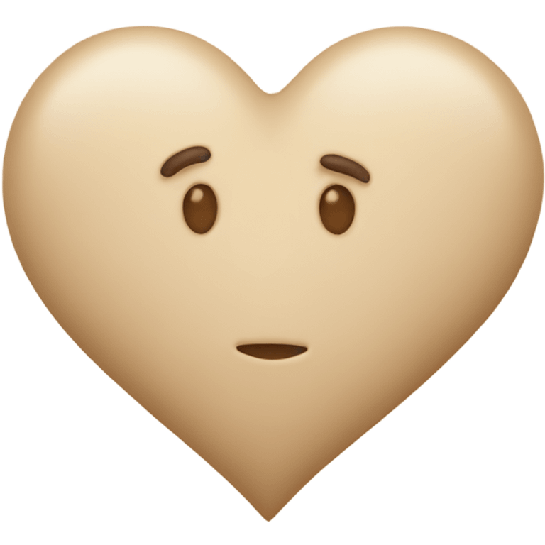 Beige heart with beige little heart emoji