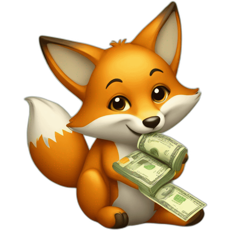 fox with money emoji