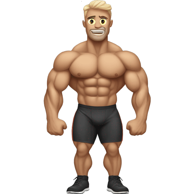 muscle man doing a double bice emoji