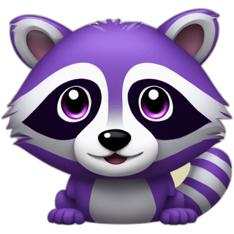 Total violet raccoon with heart emoji