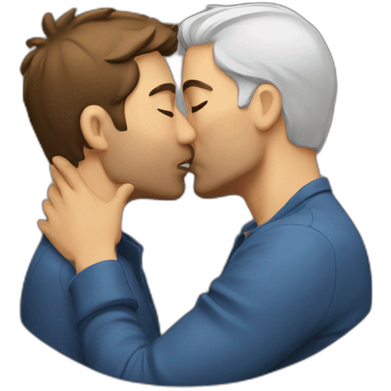 Men kissing emoji