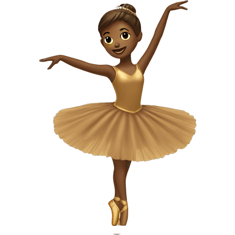  brown ballerina on a gold music box emoji