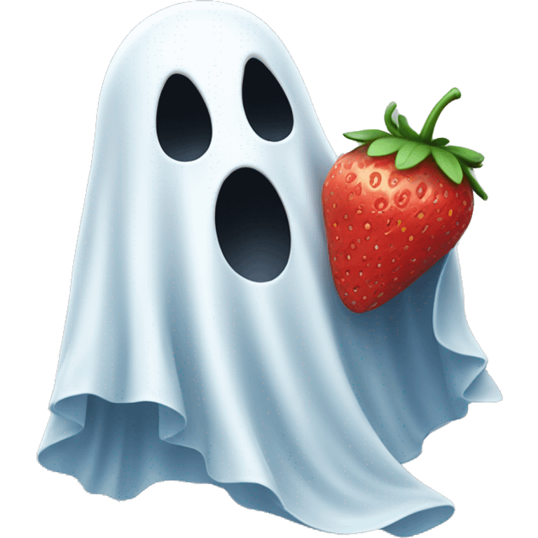 ghost with strawberry  emoji