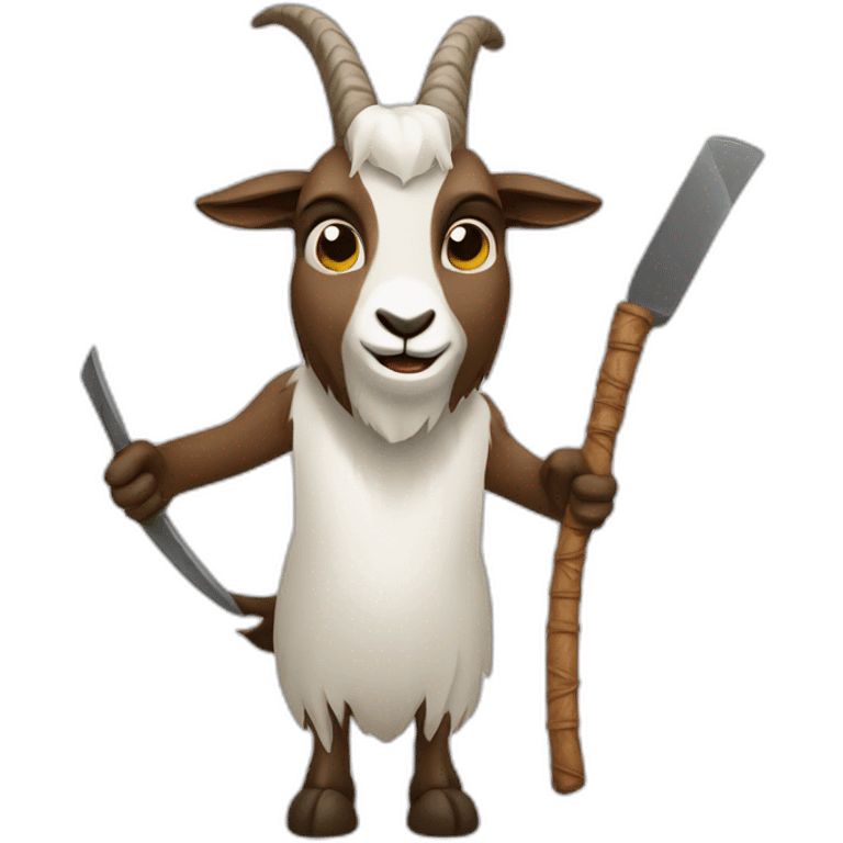 goat holding a machette emoji