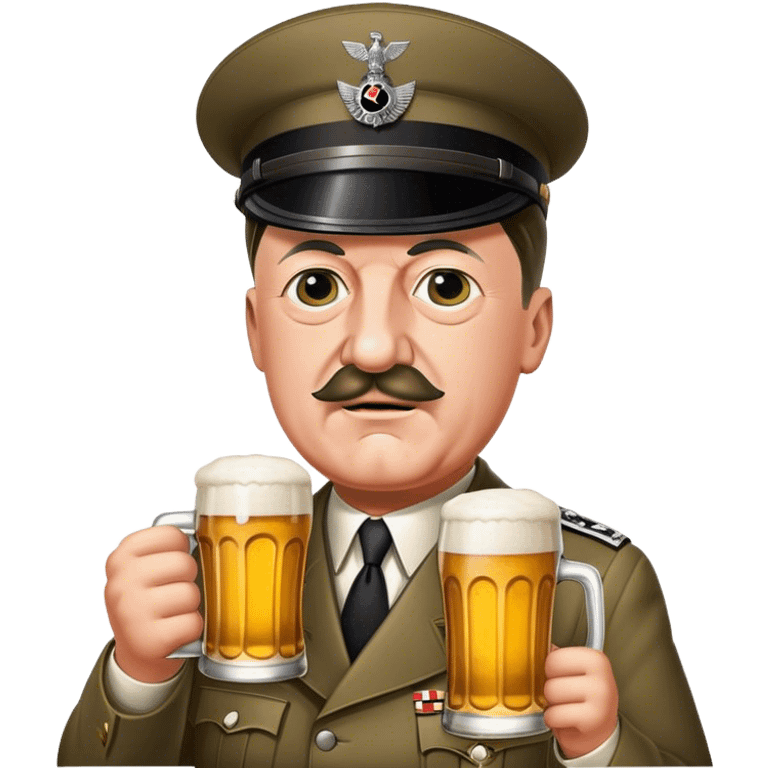 adolf hitler having a beer emoji