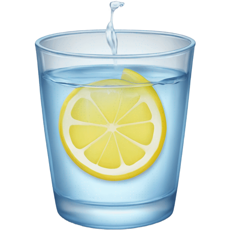 glass of water with a lemon on the side of the cup emoji