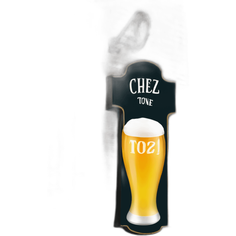 A pub sign with the text "Chez toine" emoji