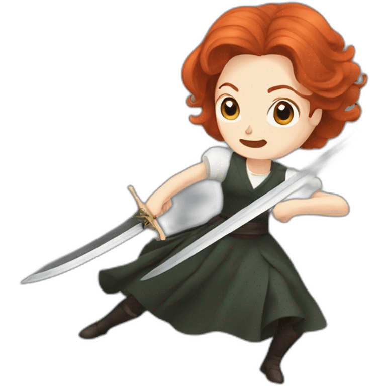 Audrey fleurot fighting with sword emoji