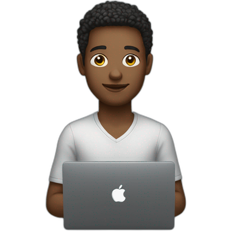 young man with a Macboock emoji