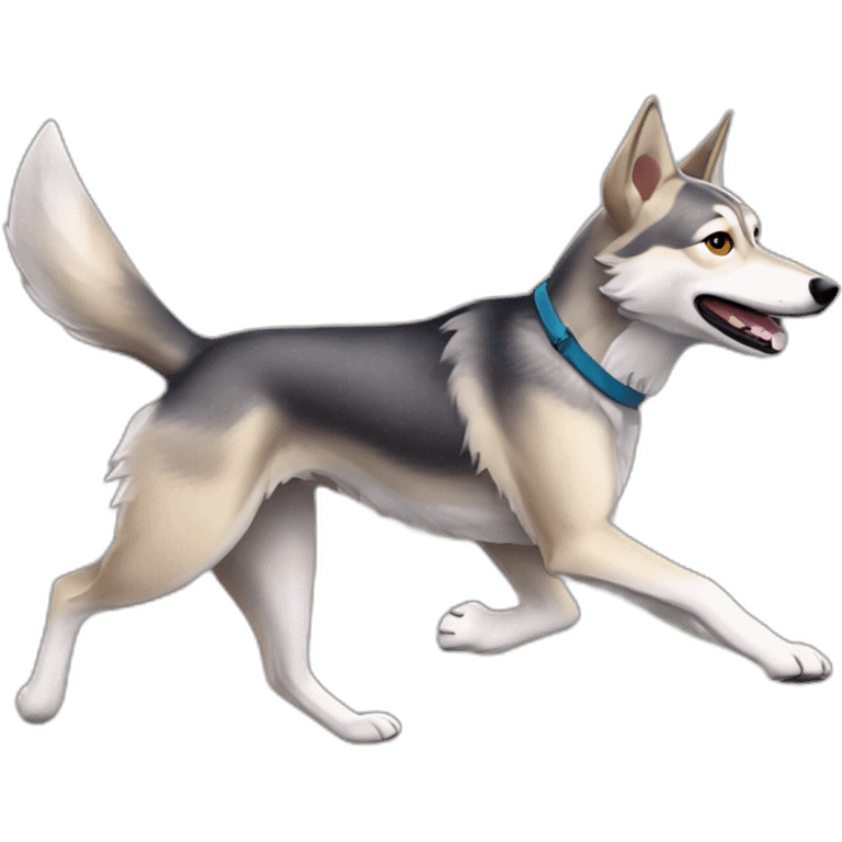 Czechoslovakian wolfdog running   emoji