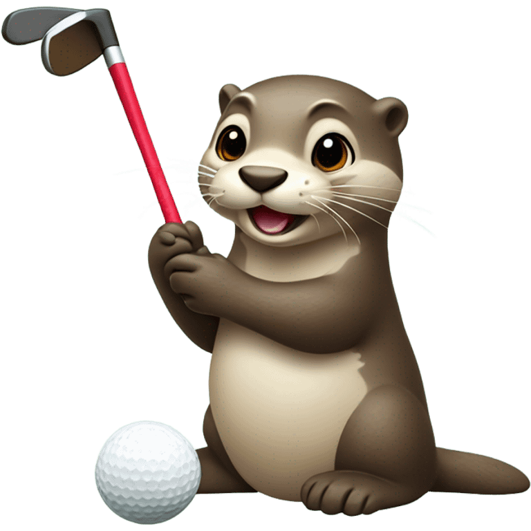 Otter playing golf emoji