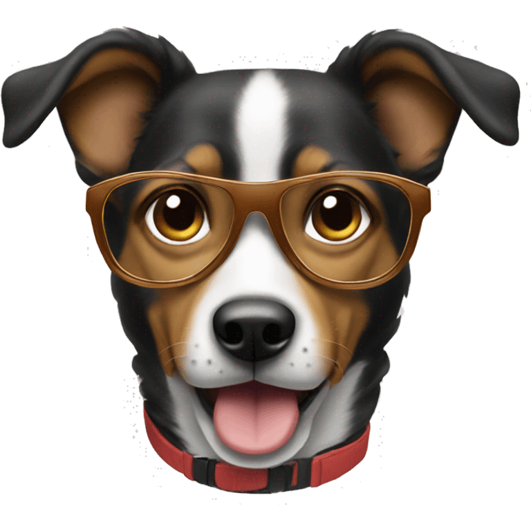 Dog with cool glasses emoji