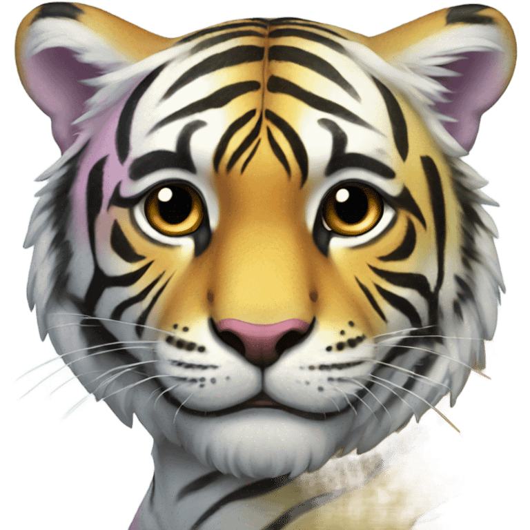 Rainbow tiger emoji