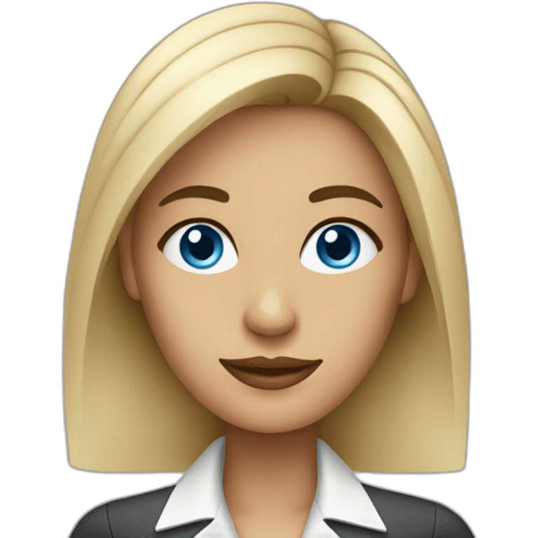 business woman blue eyes emoji