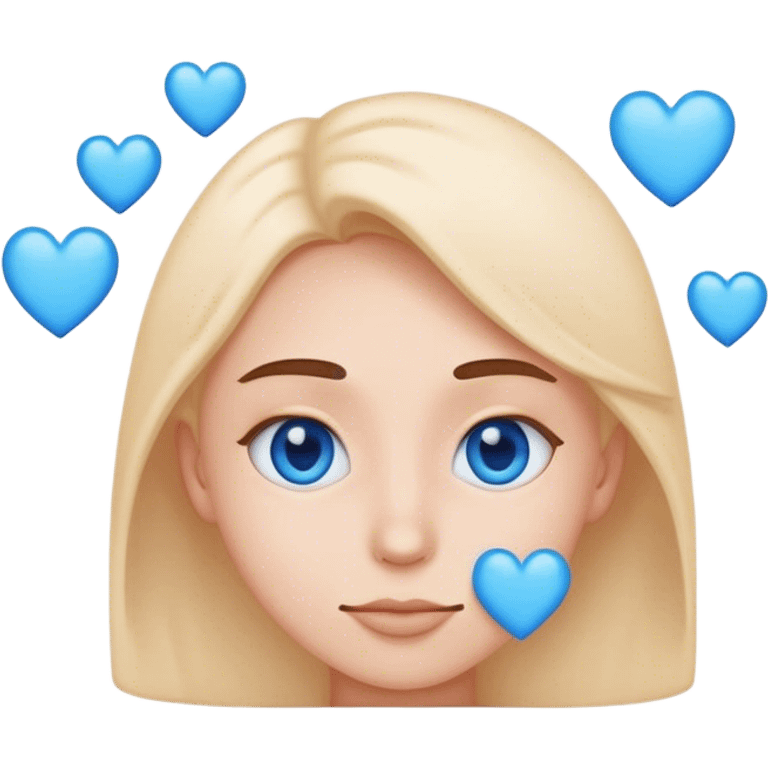 emoji face blue hearts instead of eyes emoji