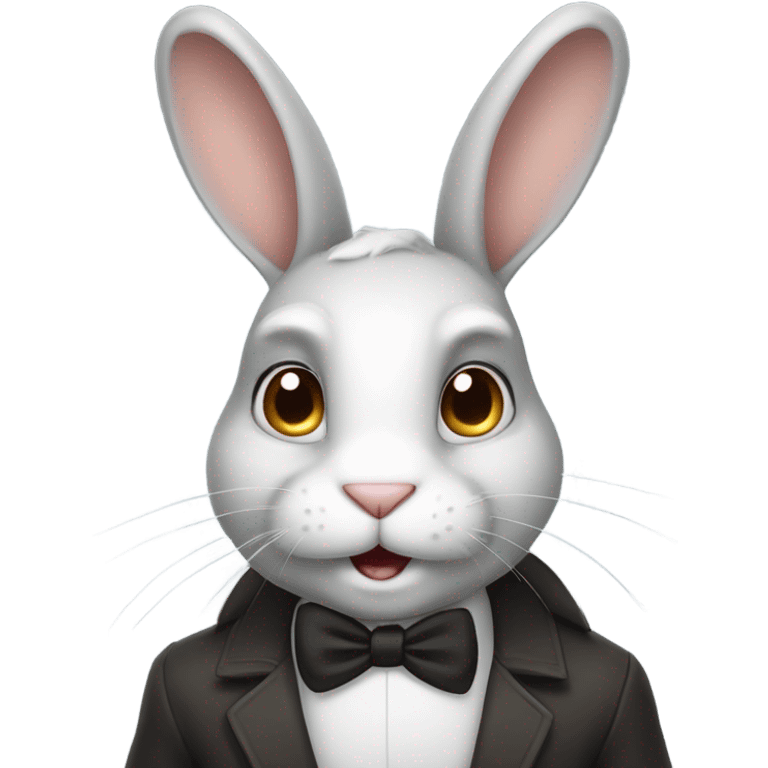 A handsome slick male rabbit emoji