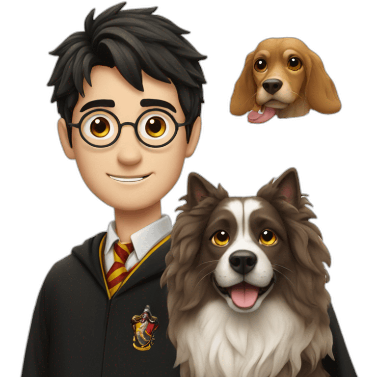 Harry potter with a dog emoji