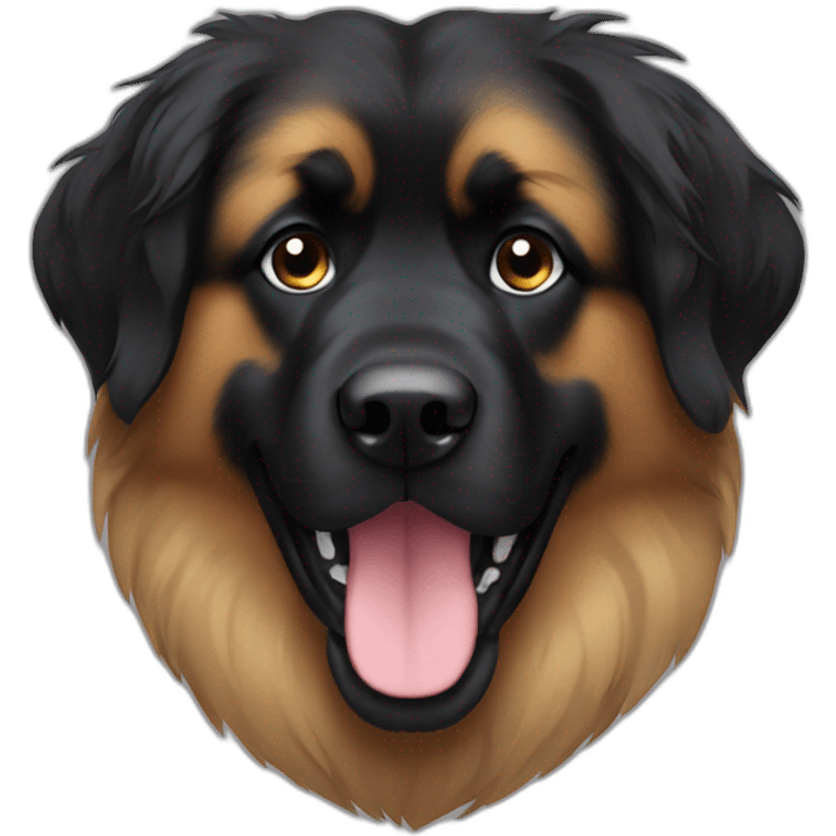 Leonberger black hair in face emoji