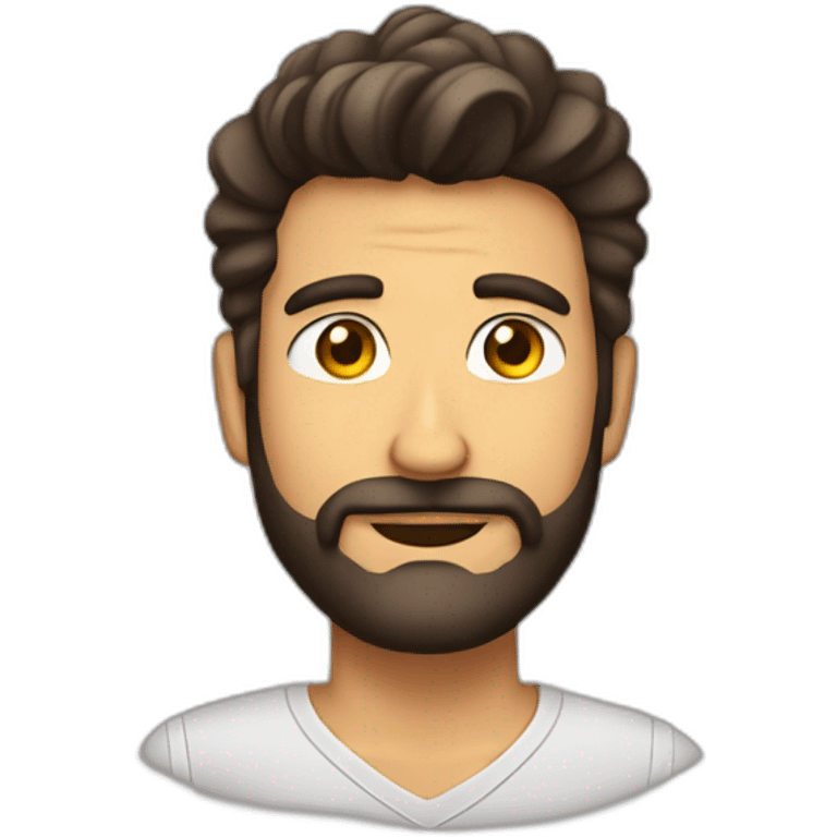 Hombre joven barba electrico moreno emoji