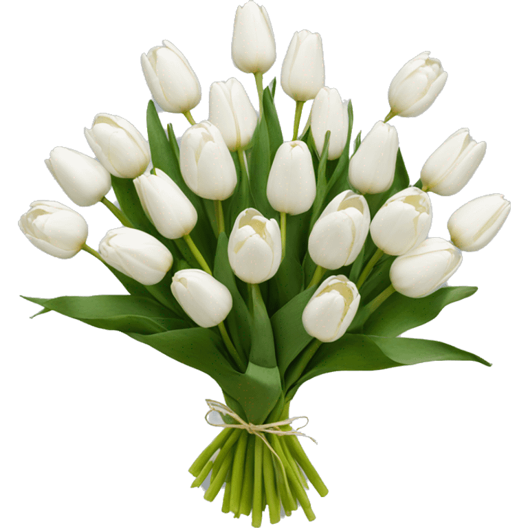 13 white tulips bouquet emoji