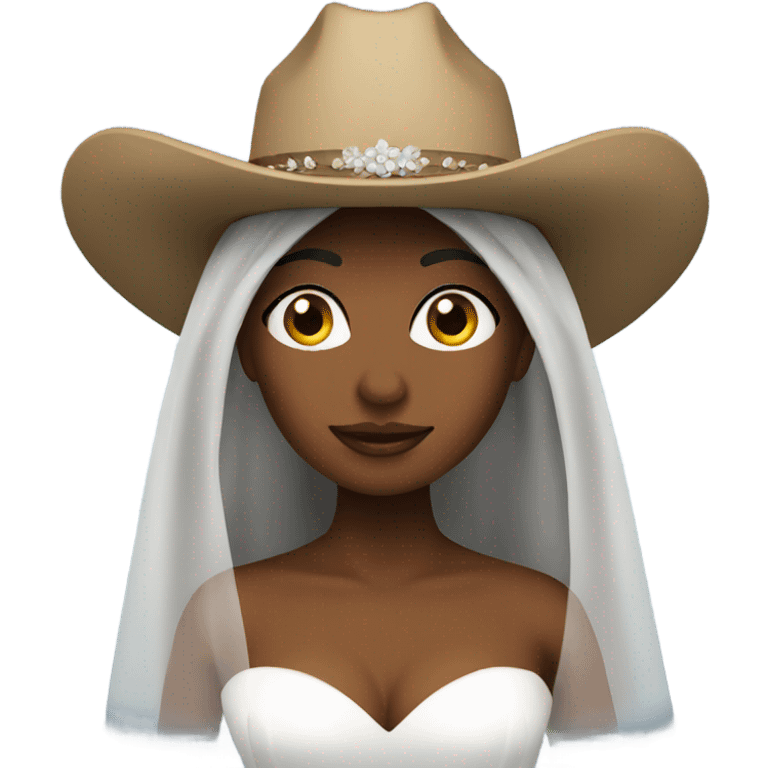 Bride in a cowboy hat emoji