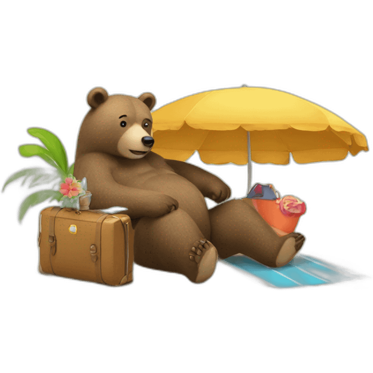 a bear going on holiday emoji