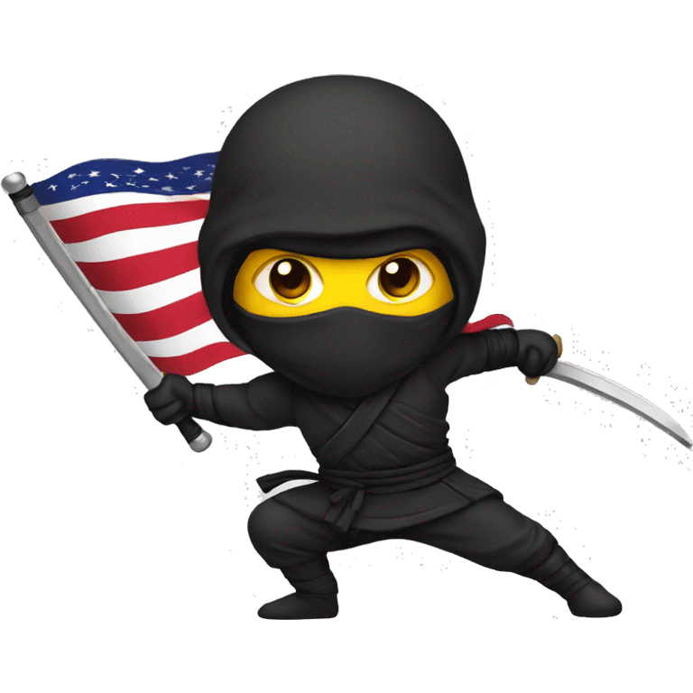 Ninja with united state flag emoji