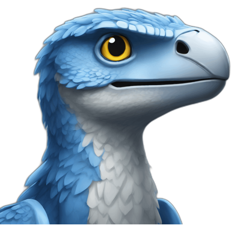 Raptor-blue emoji