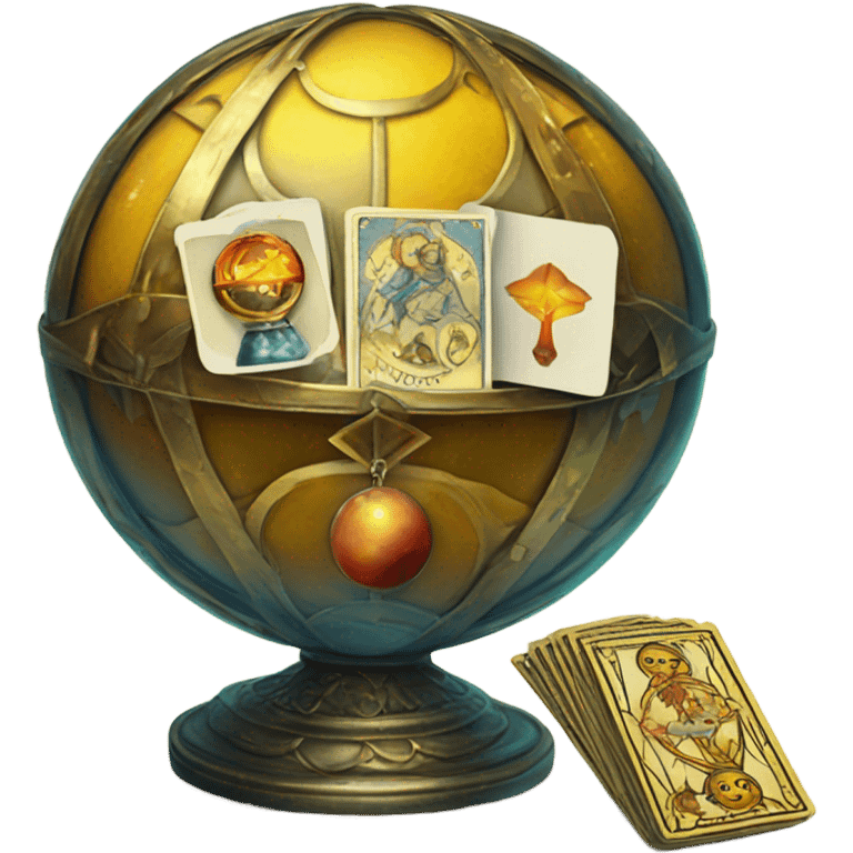 Tarot cards and a magic ball emoji