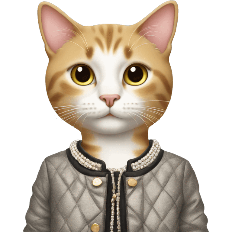 cat with chanel clothes emoji