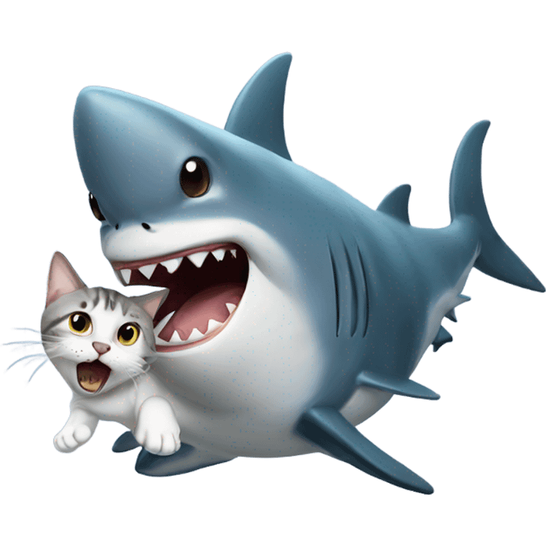 shark holding cat emoji